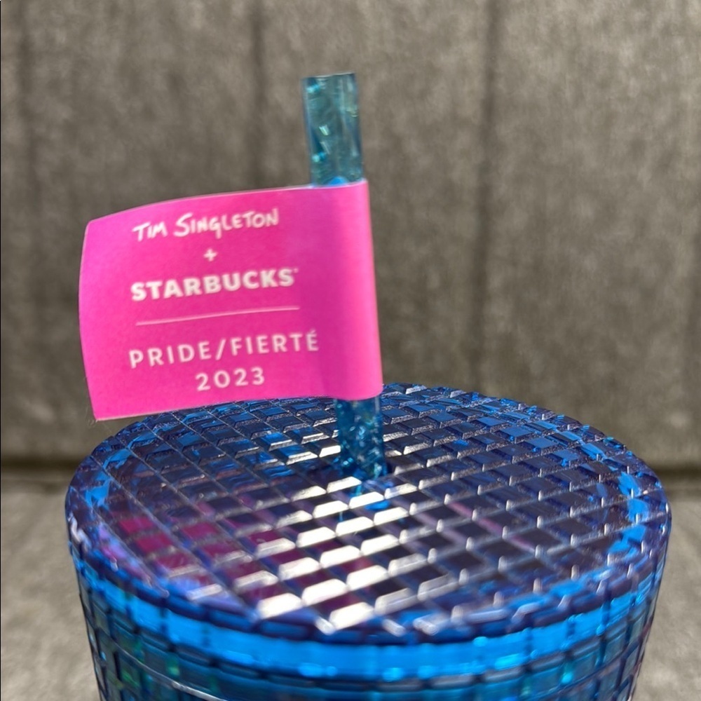 Starbucks 2023 Pride Gradient Tumbler with Blue and Yellow - Picture 4 of 5